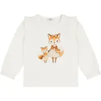 Hust & Claire T-shirt 'Alma Fox' elfenben / brun