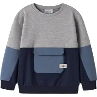 Name it Sweatshirt 'NMMOMER' marinblå / duvblå / grå