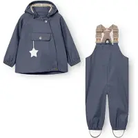 Mini A Ture Regnkläder m. Hängslen - PU - MatWainis - Ombre Blue - - 4 år (104) - Regnkläder