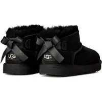 Ugg unisex för barn. 1185920K Ultra Mini Bailey Bow-boots i skinn, svart (36), Hud, Karta, Före, Kardborreband, Casual, barnmode
