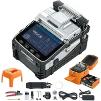 Vevor Fiberfusionsskarv 6 motorer med 6s skarvning och 15s uppvärmning, 7800mAh kärnjusteringsfiberoptisk skarv, 5" pekskärm, 3-i-1 fiberhållare, app-Bluetooth-anslutning för SM MM DS NZDS