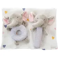 Creaciones Llopis Presentset + Muslin + Pipleksak + Skallra Elefant 90x65 Cm 20 Cm