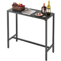 Vevor utomhusbarbord, 100 x 37,5 cm uteplatsbarbord, vattentät bordsskiva och robust metallram, rektangulära matbord i bänkhöjd, utemöbler för balkong, trädgård, bubbelpool, pool, inomhus