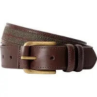 Hackett London för män. HM4100084 Skärp i skinn Horse N Hound olivgrön (34), Casual, Klassisk, Hud