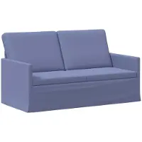 vidaXL Soffa för 2 personer Jeansblå 150 x 81 x 82 cm Tyg