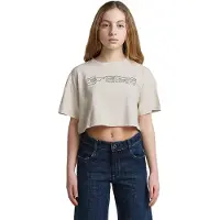 G-Star Girls Boxy Cropped Tee - Beige - girls