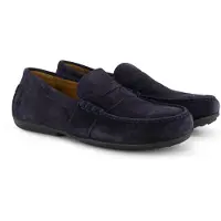 Ralph Lauren för män. 803893741001 Reynold loafers i marinblå läder (42), Hud, Karta, Nyckelband, Casual, Marino