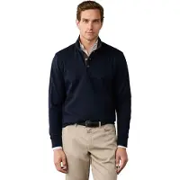 Hackett för män. HM5800154 Twill Jacquard-sweatshirt marinblå (XL), Casual, Bomull, Marino