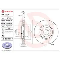 Brembo Bromsskiva 09D72411 fram, ventilerad, höggradigt förkolnad, 1 Stycke
