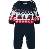 Name it Onesie - Stickad - NBMRISSI - Marinblå Kavaj - - 74 - Onesie