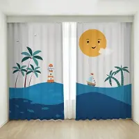 Yiran Furniture Mode Modern Enkel Tecknad Segelbåt Hav Pojke Barnrum Tunn Gardin 2 Delar Öljetter Topp Krok Hög Skuggning Ny W55 X H120cm X 2&Grommet Top white