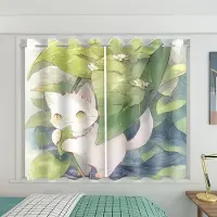Yiran Furniture Sovrumsgardin Hög Mörkläggning Fönster Söt Kattunge Hem Boende Sovrum Rum Tjock Skuggning Draperi Sött Mönster Mörkläggning Storsäljare W55 X H120cm X 2&Grommet Top gray