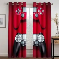 Yiran Furniture Billiga Moderna Videospel Barn 2 Delar Fri Frakt Lyxiga Barnridåer för Vardagsrum Sovrum Dekoration Till Salu 100W130H(CM)40x51in&Grommet Top ljusgrå färg