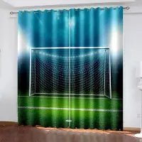 Yiran Furniture Amerikansk Fotbollsarena Nattstrålkastare Sky Sovrumsfönstergardiner för Pojkar Män Tonåringar Tryckta Vardagsrumsgardiner W55 X H120cm X 2&Grommet Top blue