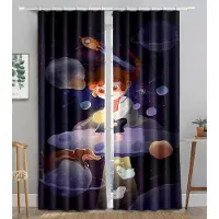 Yiran Furniture Tecknad Blomma Floral Piga Flicka Mörkläggningsfönstergardiner för Sovrum Vardagsrum Badrum Kök Dörr Hall Hög Skuggning Ny W55 X H120cm X 2&Grommet Top gray