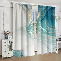 Yiran Furniture 2 paneler marmorerade gardiner lyxiga gardiner för sovrum vardagsrum kök fönsterblinds cortinas para salón kanalögla 100W130H(CM)40x51in&Rod Pocket gray