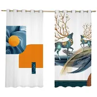 Yiran Furniture Gardin Skuggning Nordeuropa Enkel Modern Ljus Lyx Ginkgoblad Sovrum Vardagsrum Draperi Atmosfär Hög Skuggning Ny W55 X H120cm X 2&Grommet Top orange