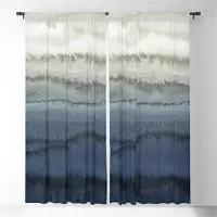 Yiran Furniture Abstrakt Berglandskap Natursceneri Tunna Fönstergardiner för Barnrum Vardagsrum Kök Dörr Heminredning 2 Delar W50 X H130(CM)X2&Grommet Top gray