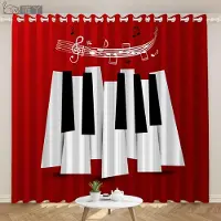 Yiran Furniture Musikscen Elgitarr Piano Hylla Trumma Instrument Design Solskydd Gardiner Vardagsrum Sovrum Heminredning Tunna Gardiner 100W130H(CM)40x51in&Grommet Top black