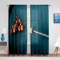 Yiran Furniture Biljardtryckta gardiner Halvmörkläggande gardiner för sovrum Vardagsrum Fönster från golv till tak Köksgardiner 2 paneler cortinas 100W130H(CM)40x51in&Grommet Top gray