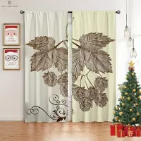 Yiran Furniture Julkula Snögubbe Gåva Dekoration Tryckta Gardiner Lämpliga För Sovrum Vardagsrum Kök Gardin Hemtextil 2ST W50xH130(CM)x2PCS&Grommet Top gray