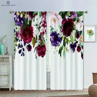 Yiran Furniture Blommigt Löv Gardinkappa med Kanal för Sovrum, Vardagsrum, Kök, Heminredning, Modern Enkel Fönsterdekoration, 2 Delar W50xH130(CM)x2PCS&Grommet Top purple