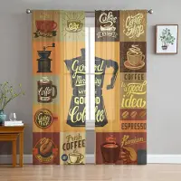 Yiran Furniture Läckra Matmunkar Prickar Genomskinliga Gardiner Vardagsrumsfönster Tyllgardiner För Sovrum Kök Heminredning Voilégardiner W135 x H115cm x1&Grommet Top beige