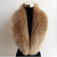 Marll 100CM Dam Fuskrävskrage Höst och Vinter Halsvärmare Scarf Tjock Fuskpäls Sjal Krage Enfärgad Scarf khaki
