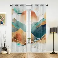 Yiran Furniture Abstrakta Berg Hög Skuggning Fönstergardiner Vardagsrum Lyxigt Sovrumsinredning Tjocka Mörkläggningsgardiner Köksfönstergardin W55 X H120cm X 2&Grommet Top gray