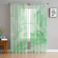Yiran Furniture Marmor Textur Gradient Svart Skira Gardiner för Vardagsrumsdekoration Fönstergardin Kök Tyll Voile Organza Draperier W135 x H115cm x1&Grommet Top gray