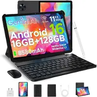 Doogee Surfplatta U11 11 tum Android 16 Surfplatta 16GB+128GB 8580mAh Surfplatta med Tangentbord och Penna Lämplig för studier och arbete svart