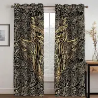 Yiran Furniture Böhmisk stil Cashewblomma Design 3D Digitaltryck Solskydd Tunna Gardiner För Vardagsrum Sovrum Gardiner 2 Paneler 100W130H(CM)40x51in&Hook