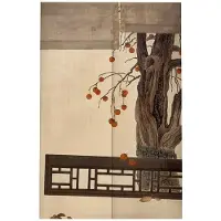 Textilien Bambumatta Japansk Noren Dörröppningsgardin Bomull Lin Kinesisk Stil Dörrgardin Fönsterbehandling Gobeläng Solskydd Dekorativ 85x180cm