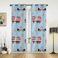 Household supplies MH Tecknad Röd Brandbil Textur Gardiner för Sovrum Vardagsrum Draperier Kök Barnrum Fönstergardin Modern Heminredning 135W x 60H(cm) x1 gray