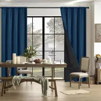 The BAY SHEIN Yafang Mörkläggningsgardiner med kanal - Enfärgade, Isolerade, Solskydd för Vardagsrum & Balkong. 100*130 cm (one piece) marinblå färg