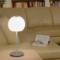 Casablanca Bordslampa Ball, Vitt / opal, Vardagsrum / matsal, Glas, Modern, Bordslampa