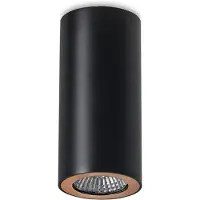 LEDS-C4 Pipe takspot, 1 lampa svart-guld Pipe, dimbar, Svart, Vardagsrum / matsal, Aluminium / grå / zink, Modern, Halogen spots
