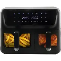 Adler Dual Air Fryer 6,5 l + 4,5 l / Dubbel airfryer / Varmluftsfritös med två korgar