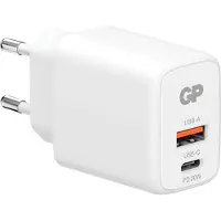 GP GPWC20WPWHUSB824 USB-laddare 20 W USB-A, USB-C Quick Charge 3.0, Power Delivery 3.0 Vit Inomhus Överströmsskydd, USB Power Delivery (USB-PD)