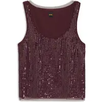 BOSS Sequin blouse with tonal mesh trims