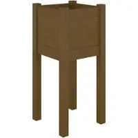 vidaXL Odlingslåda honungsbrun 31x31x70 cm massiv furu