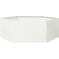 vidaXL Odlingslåda vit sexkantig 138x120x45 cm stål