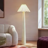 LINDBY Golvlampa , Lotte, Vit, Vardagsrum, Tyg / textil, Modern