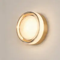 LUCANDE Vägglampa , Somber, Guld / mässing, Badrum, Glas, Modern