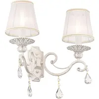 Maytoni Vägglampa Grace, dimbar, Vitt / opal, Vardagsrum / matsal, Metall, Lantlig / rustik, Vägglampa, vägglampa inomhus