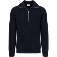 Profuomo Haf Zip Puover Woo Navy Bå Mörkbå Storek