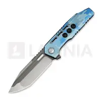 We Knife Gunwale Limited Edition WE24048-3, Hand Polished Satin Böhler M390, Blue Terrain Titanium pocket knife