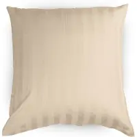 Nordstrand Kuddfodral 60x63 cm - 100% bomullssatin - Jacquardvävda sandfärgade ränder