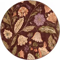 FRAAI Rund tvättbar matta | Misty Flowers brun hos Volero | Ø 160cm | Brun | Rund | Inomhusmattor