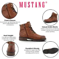 Mustang Boots med snörning mörkbrun